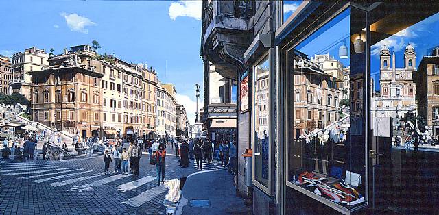 Roma.-Plaza de España.-1986.-por Richard Estes.-artnet