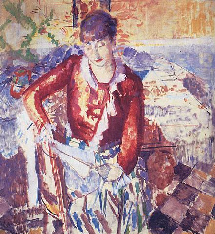 lectura.-CHOR.-mujer leyendo el periódico.-1912.-por Rik Wouters.-artnet