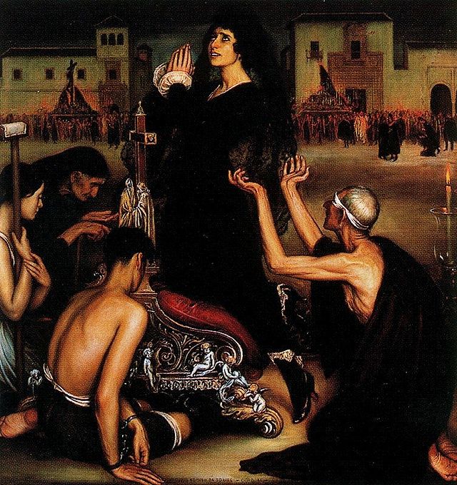 saetas-  Julio Romero de Torres- La saeta- mil novecientos dieciocho- wikipedia